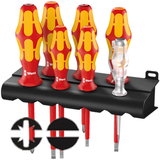 Wera 160 i/165 i/7 Rack Screwdriver set Kraftform Plus Series 100, single-pole phase tester and rack