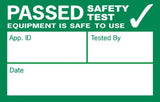 Kewtech Appliance Pass Labels